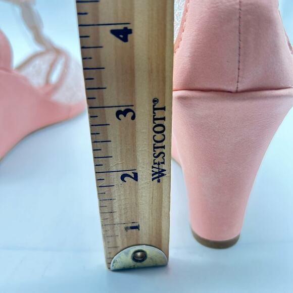 Top Moda Sandal Womens 7.5‎ Pink  Rhinestone Strappy Lace Sandal NEW - Picture 7 of 8